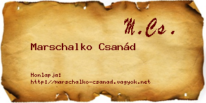 Marschalko Csanád névjegykártya